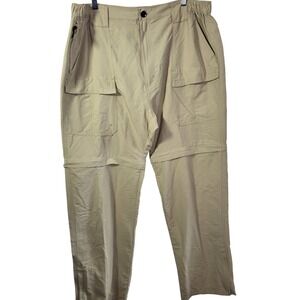 World Wide Sportsman Convertible Fishing Pants Mens XL 32 Khaki Zip Off Cargo
